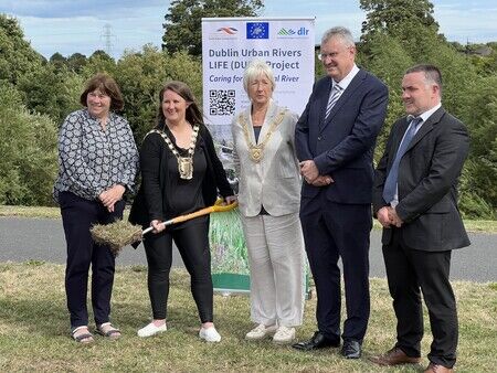 sod-turning event at Dodder Valley Park during the commencement of works on 2 Integrated Constructed Wetlands (ICW)