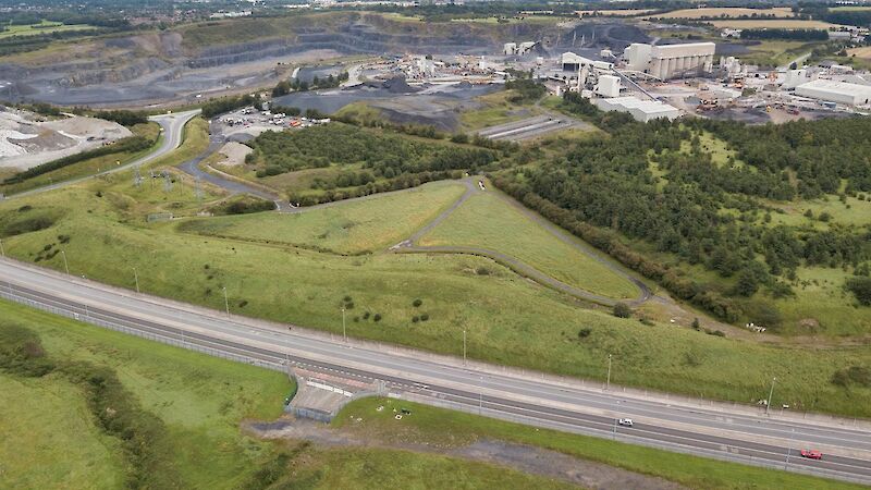 Roadstone Integrated Constructed Wetland aerial view