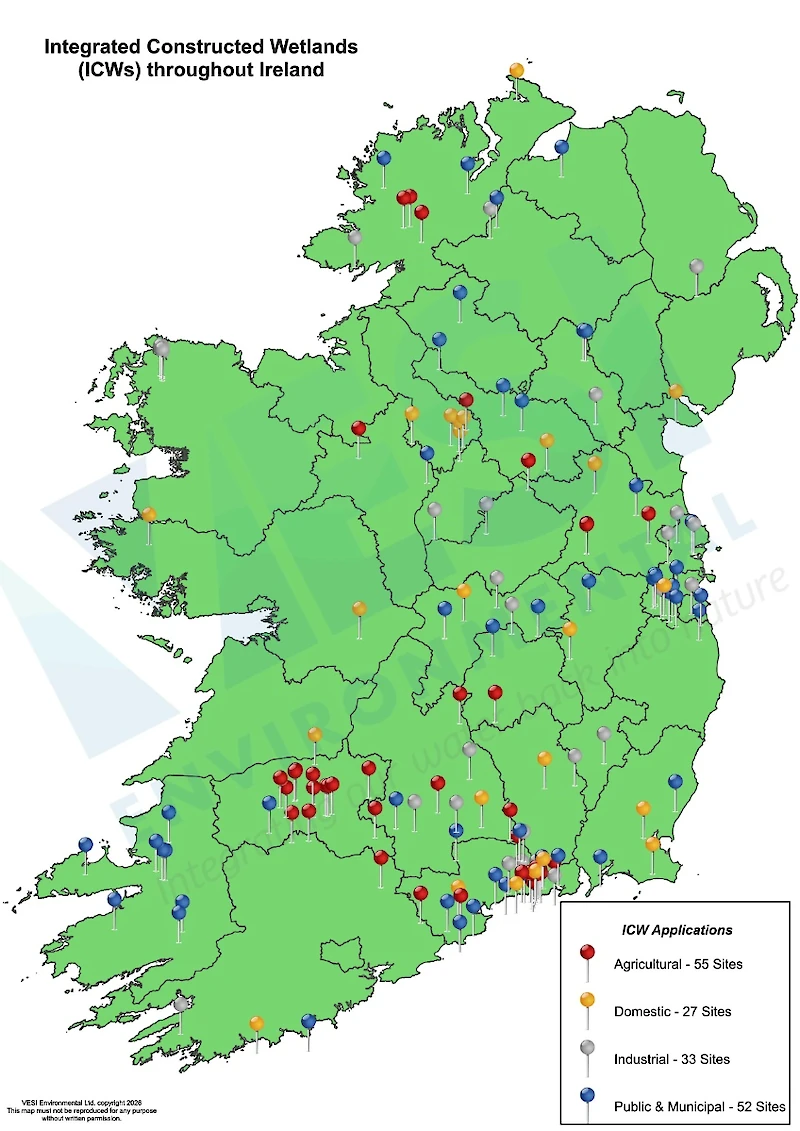 Integrated Constructed Wetlands installations across Ireland by VESI Environmental